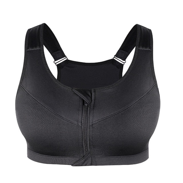 Push Up Zipper Sports Bra