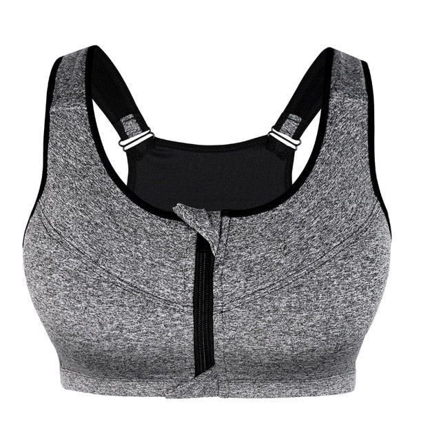 Push Up Zipper Sports Bra