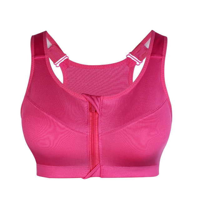 Push Up Zipper Sports Bra